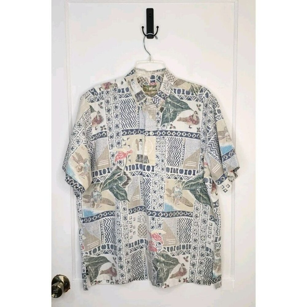VTG Mele Kalikimaka Christmas Hawaiian Reyn Spooner Polo Shirt Sz XL Limited